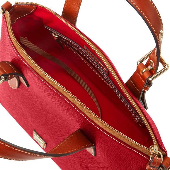 Dooney & Bourke Pebble Grain Trina Satchel - Red - Picture 3 of 4